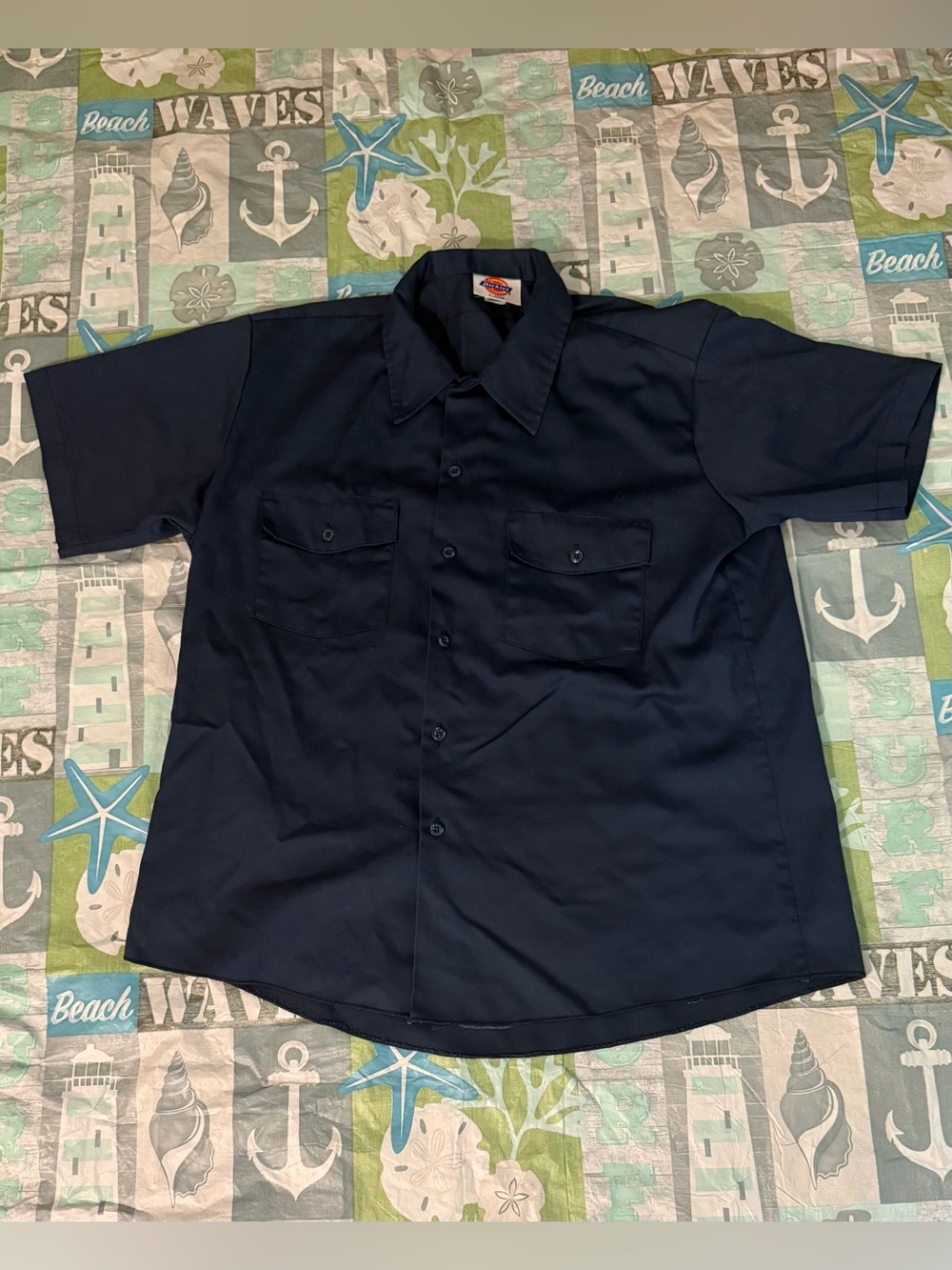 Men’s Dickies Work Shirt Navy Size XL Short Sleeves